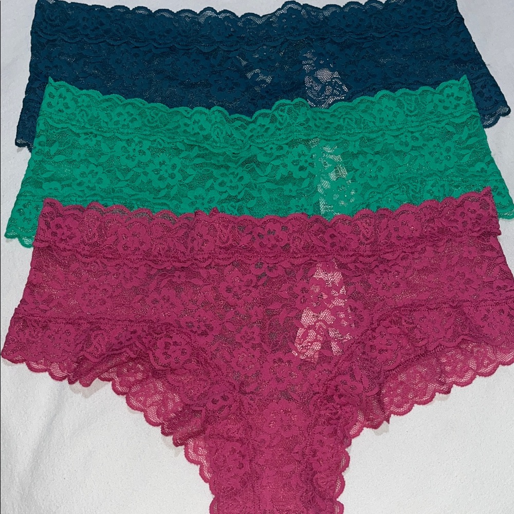 Victoria's Secret Cheeky All Lace Panties Strappy Back Criss-Cross Back